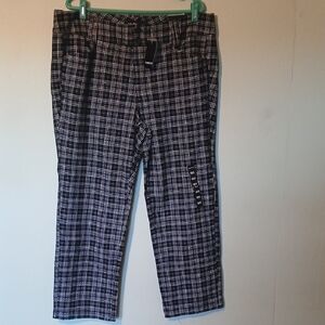 Torrid Black and White Plaid Trousers